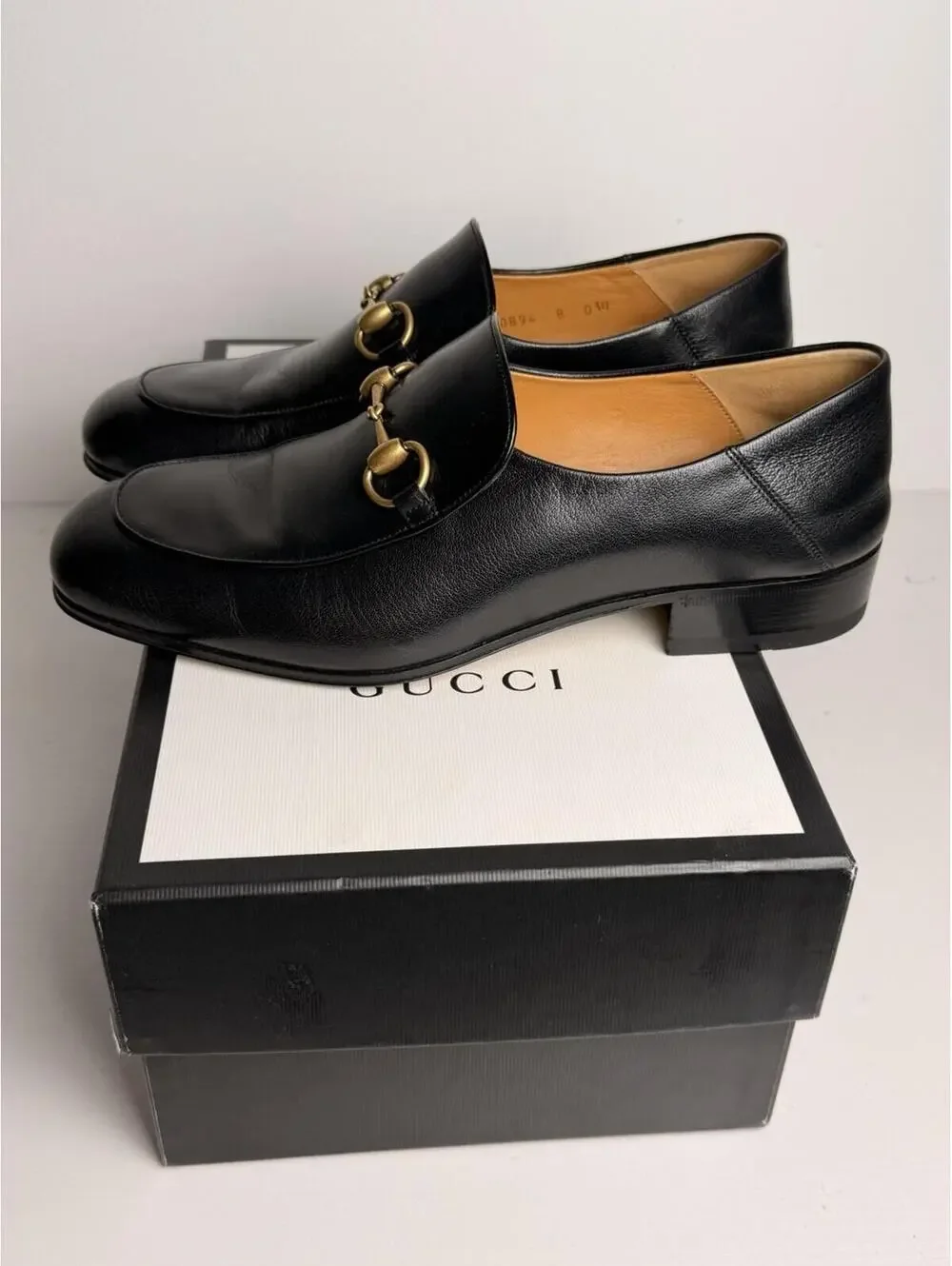 Gucci Men's Classic Horsebit Leather Loafers Black SZ 8